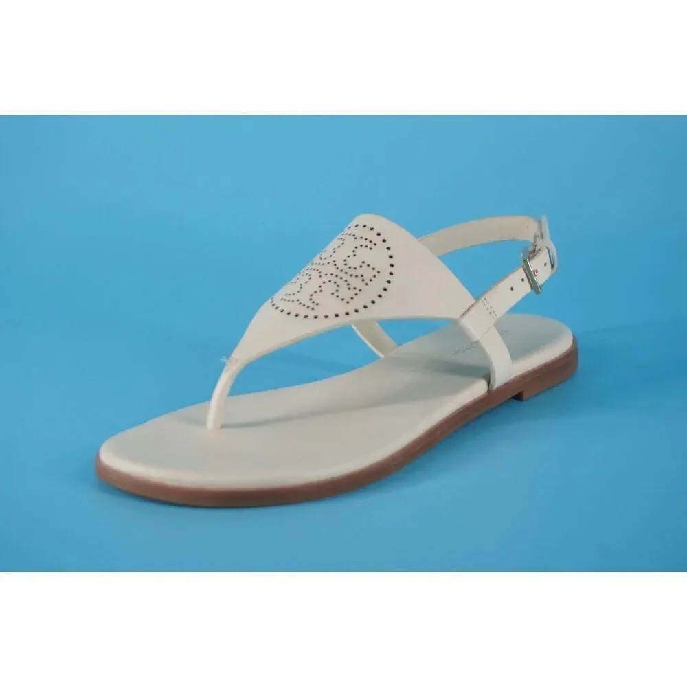 New Tory Burch Capri T Strap Perforated Logo Thong Flip Flop Sandal Size 10.5 $2